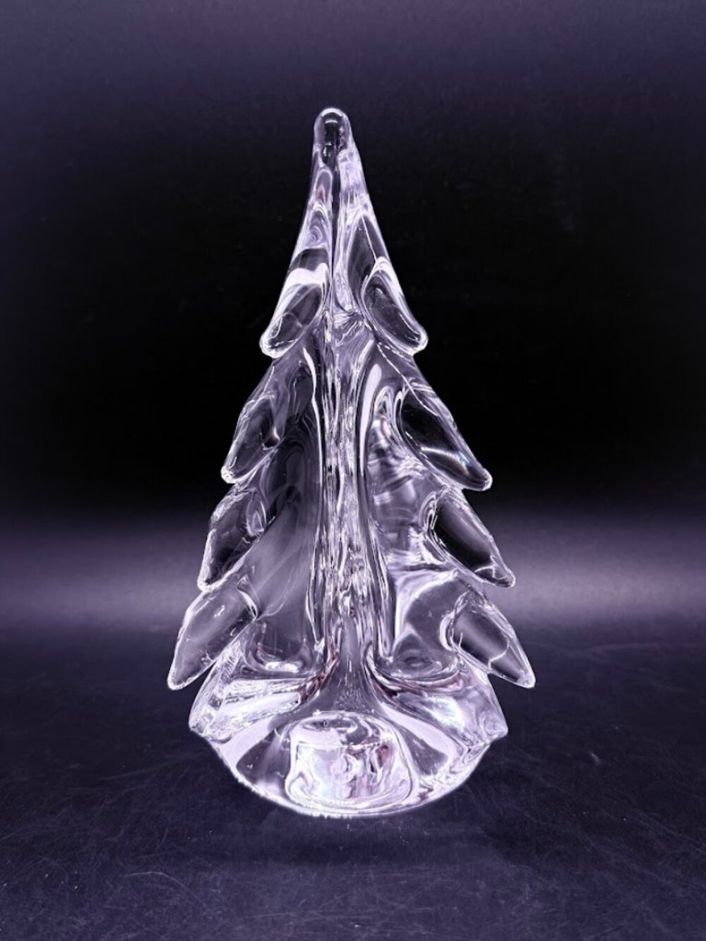 Simon Pearce Three-Sided Vermont Evergreen Art Glass Christmas Tree Handmade 6”